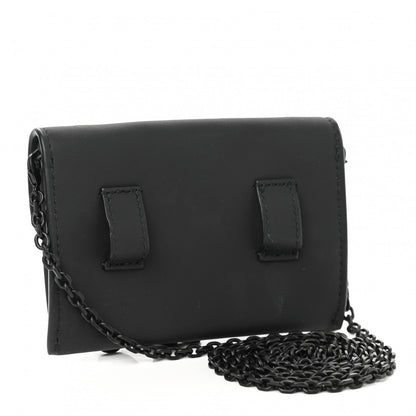 Christian Dior Ultra Matte Calfskin Nano Saddle Chain Pouch Black 2 of 7