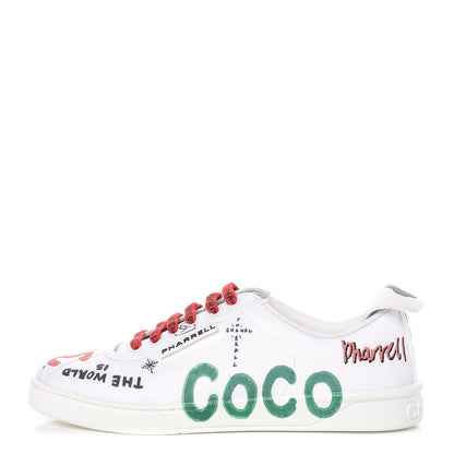Chanel x Pharrell Williams Womens Canvas Sneakers 38.5 White 1 of 10