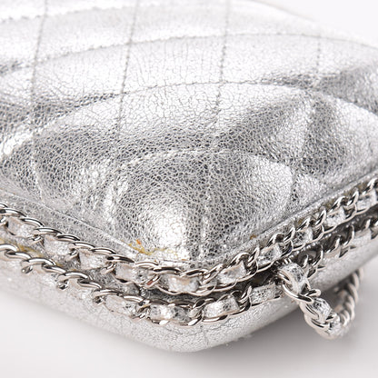 Chanel Metallic Lambskin Small Chain Around Clutch Silver 9 of 15