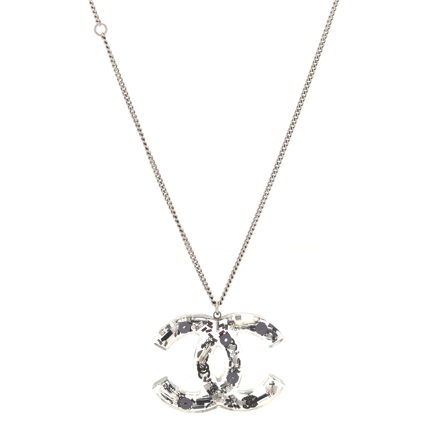 Resin CC Necklace Silver