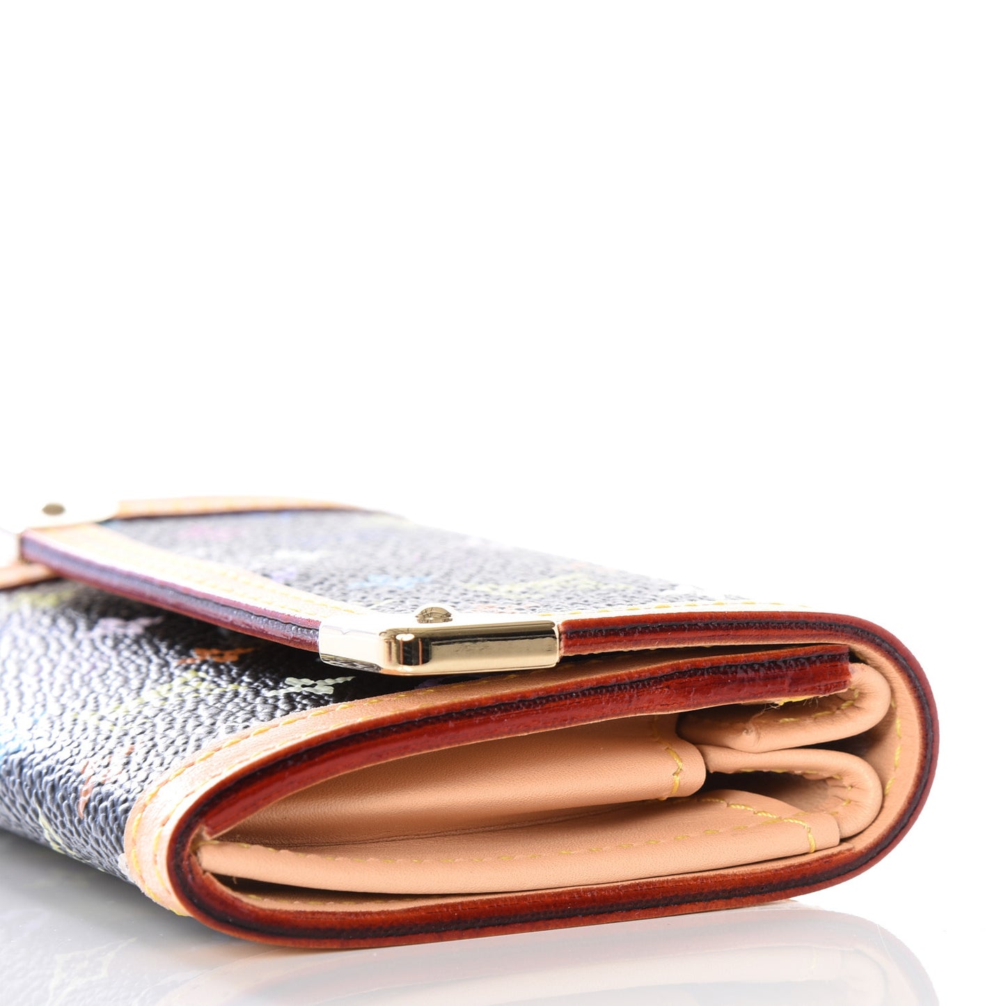 Monogram Multicolor Porte-Monnaie Plat Coin Purse Black