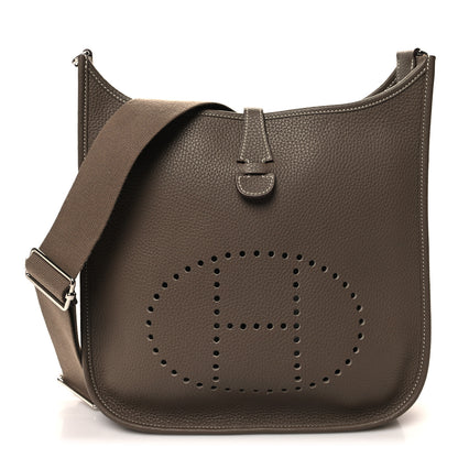 Hermes Taurillon Clemence Evelyne III PM Etoupe 1 of 10