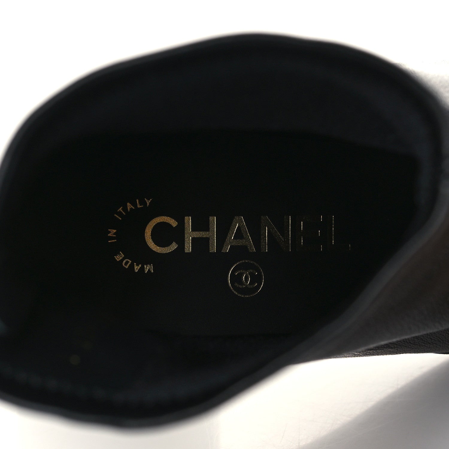 Chanel Lambskin Logo Ankle Boots 38.5 Black 6 of 9