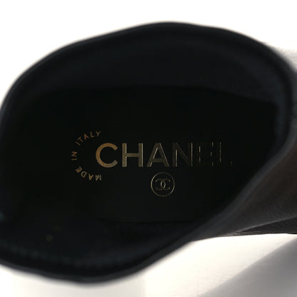 Chanel Lambskin Logo Ankle Boots 38.5 Black 6 of 9