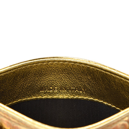 Chanel Metallic Calfskin Crocodile Embossed Cocodile Card Holder Gold 6 of 8