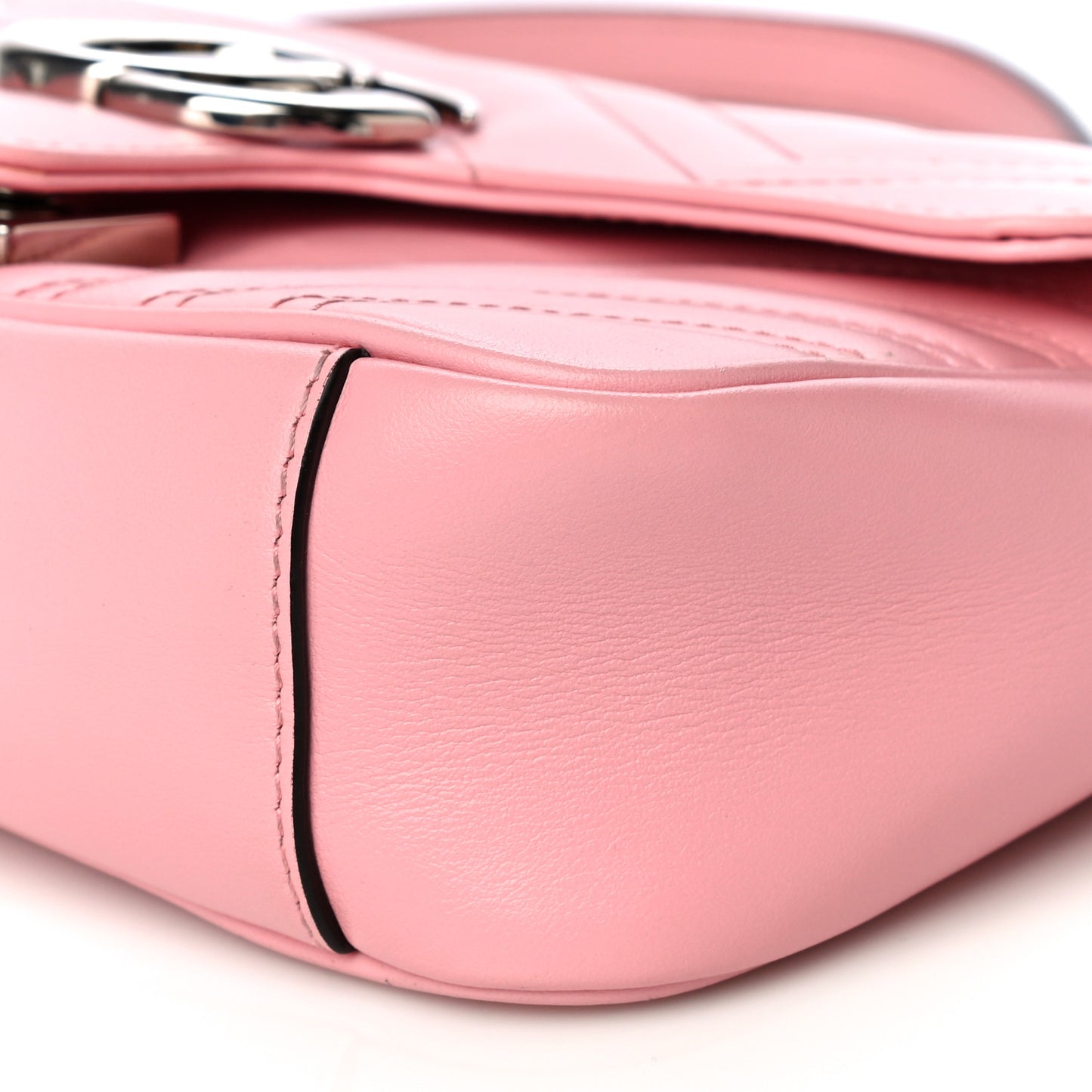 Calfskin Matelasse Mini GG Marmont Shoulder Bag Wild Rose