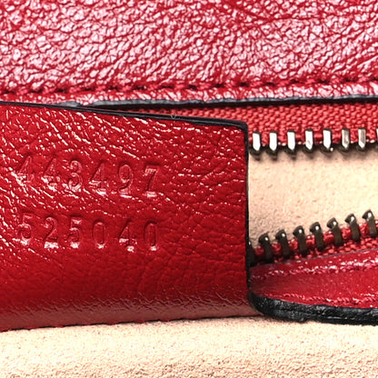 Gucci Vintage Effect Calfskin Matelasse Diagonal Small Torchon GG Marmont Shoulder Bag Black Romantic Cherry 7 of 10