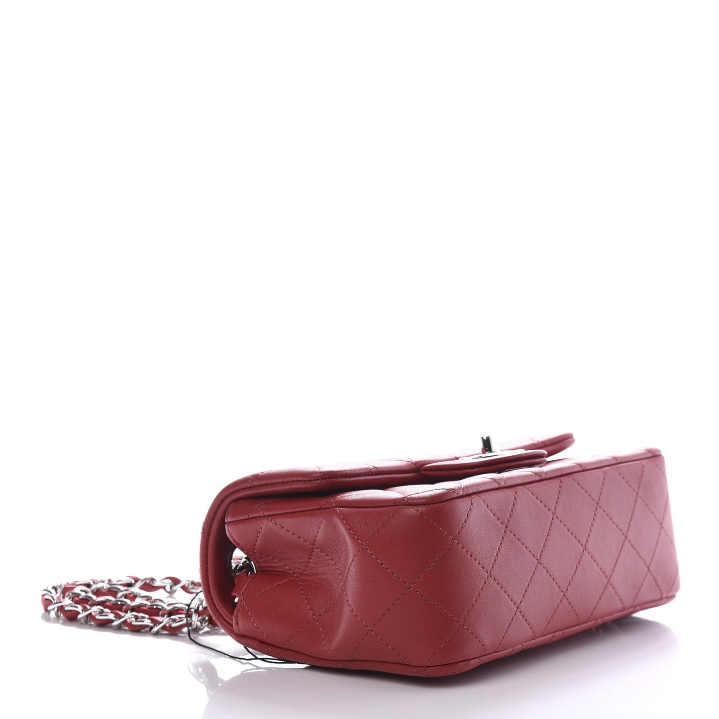 Lambskin Quilted Mini Rectangular Flap Red