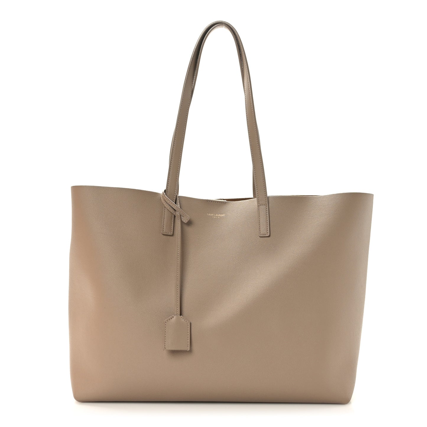 Calfskin Large Shopping Tote Dark Beige