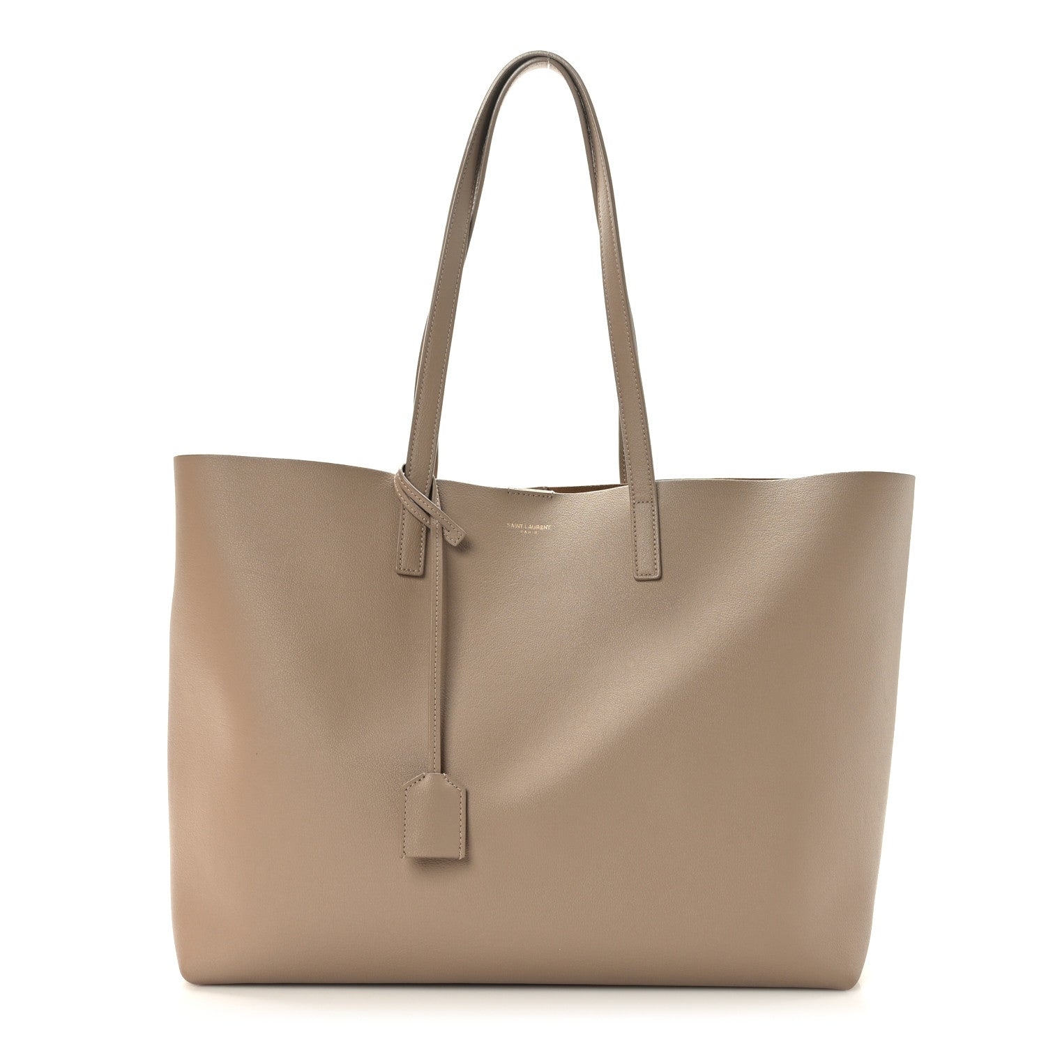 Saint Laurent Calfskin Large Shopping Tote Dark Beige 2 of 10