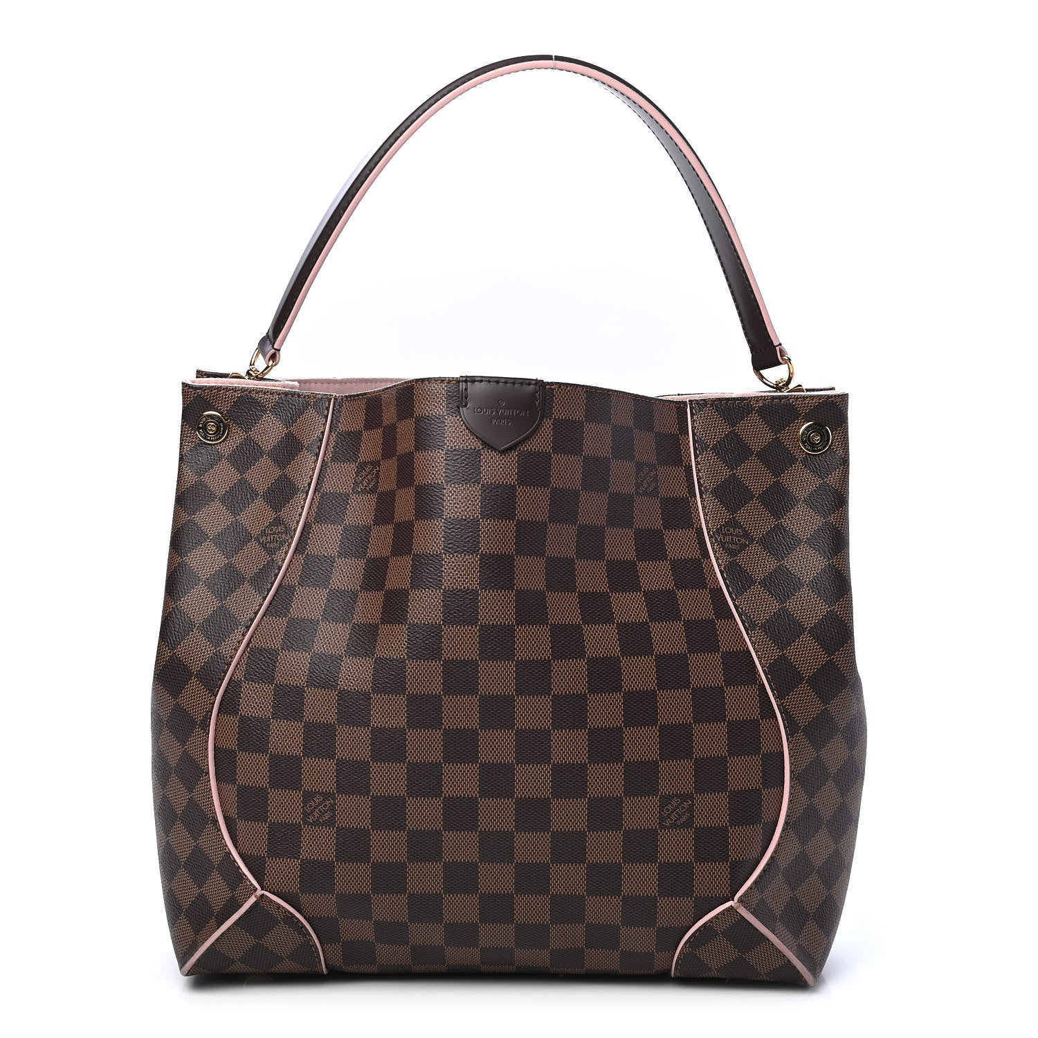 Louis Vuitton Damier Ebene Caissa Hobo Rose Ballerine 1 of 10