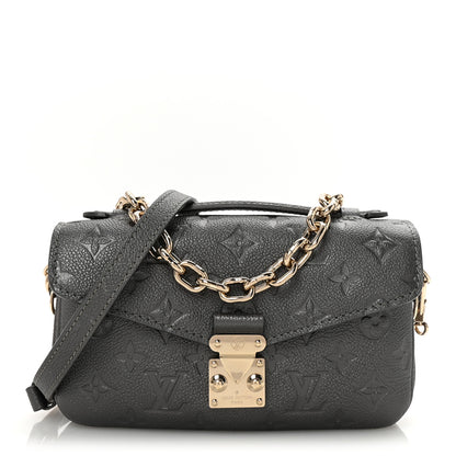 Louis Vuitton Shimmery Empreinte LV Ski Pochette Metis East West Gun Metal 1 of 9