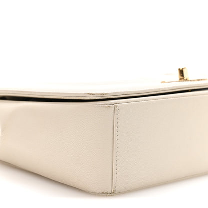 Chanel Sheepskin Chevron Quilted Medium Vintage Mademoiselle Flap White 8 of 9