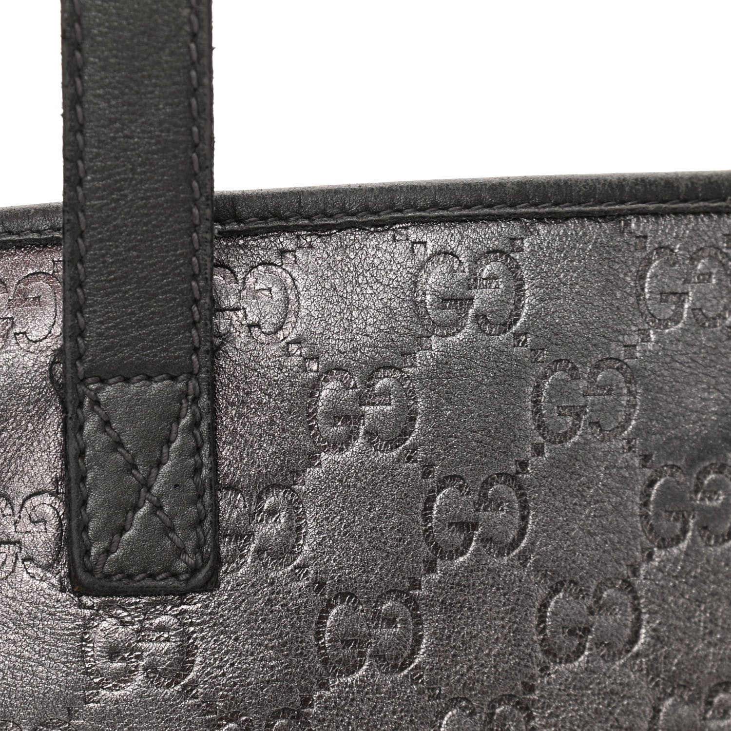 Gucci Metallic Guccissima Large Tote Dark Grey 15 of 15