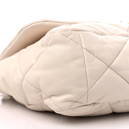 Chanel Lambskin Quilted Maxi Chanel 19 Flap Ivory 8 of 9