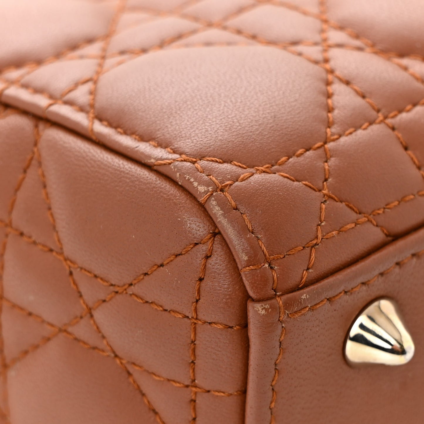 Calfskin Cannage Small My ABCDior Lady Dior Tan