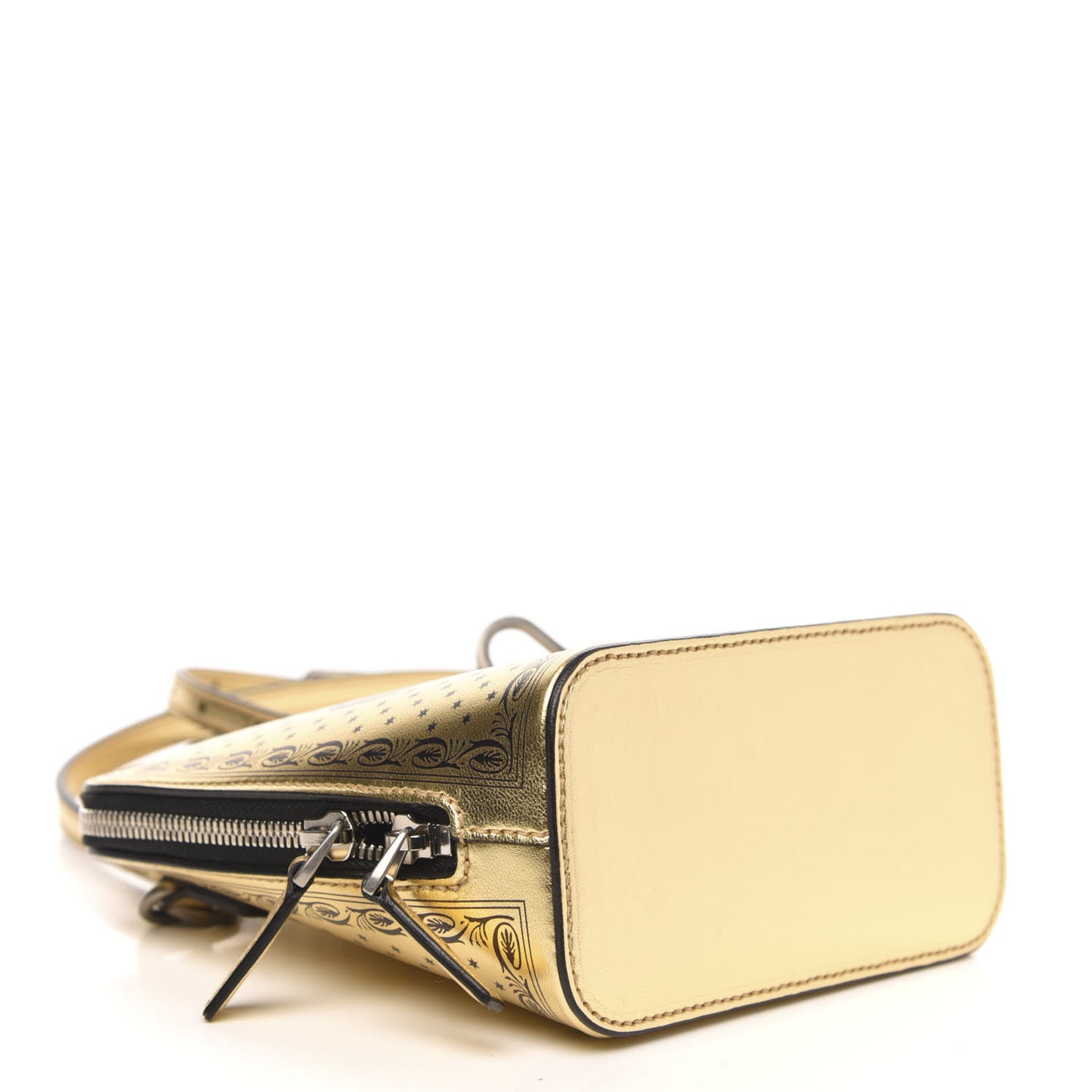 X SEGA Calfskin GUCCY Stars Mini Dome Shoulder Bag Gold