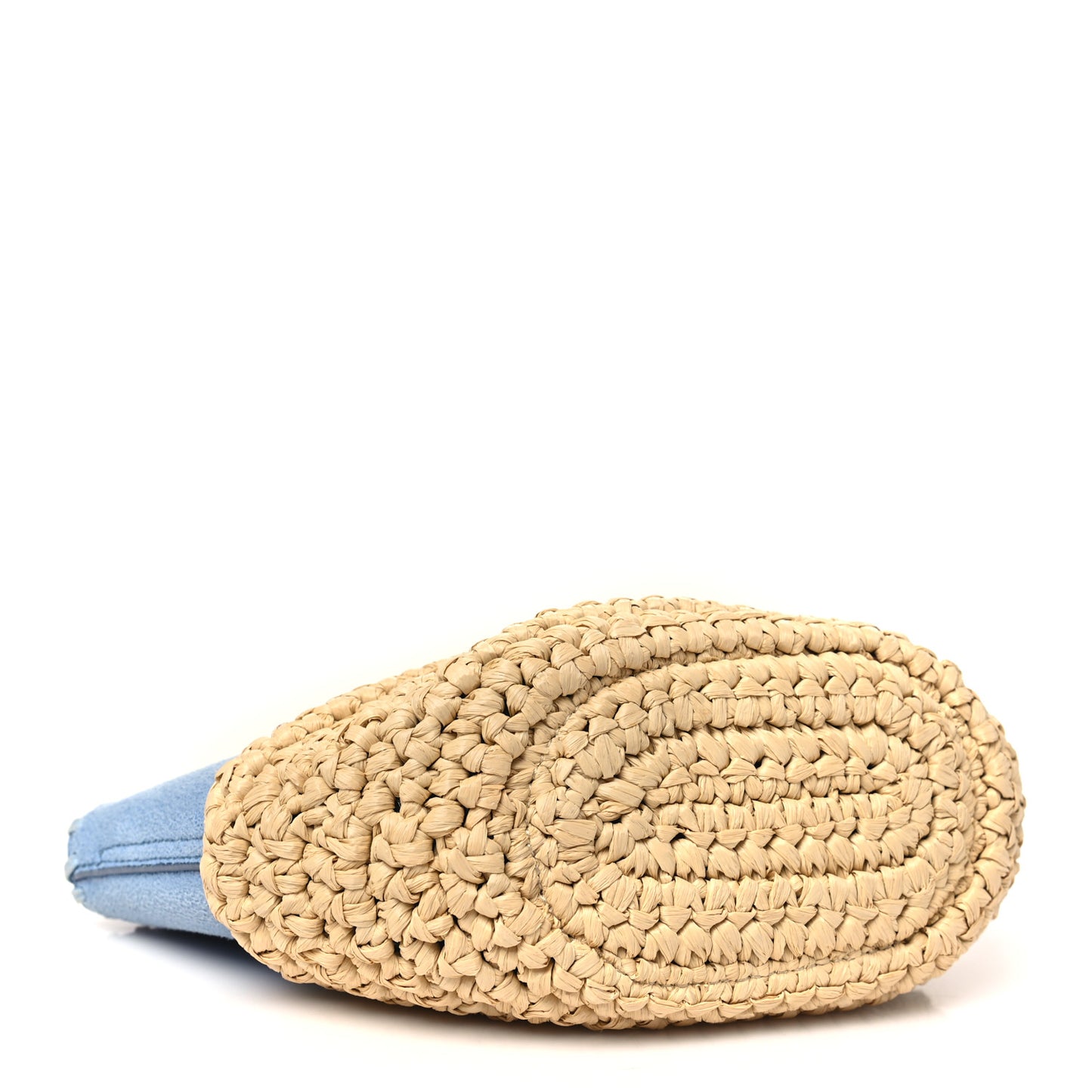Shaggy Deer Raffia Mini Shoulder Bag Light Blue