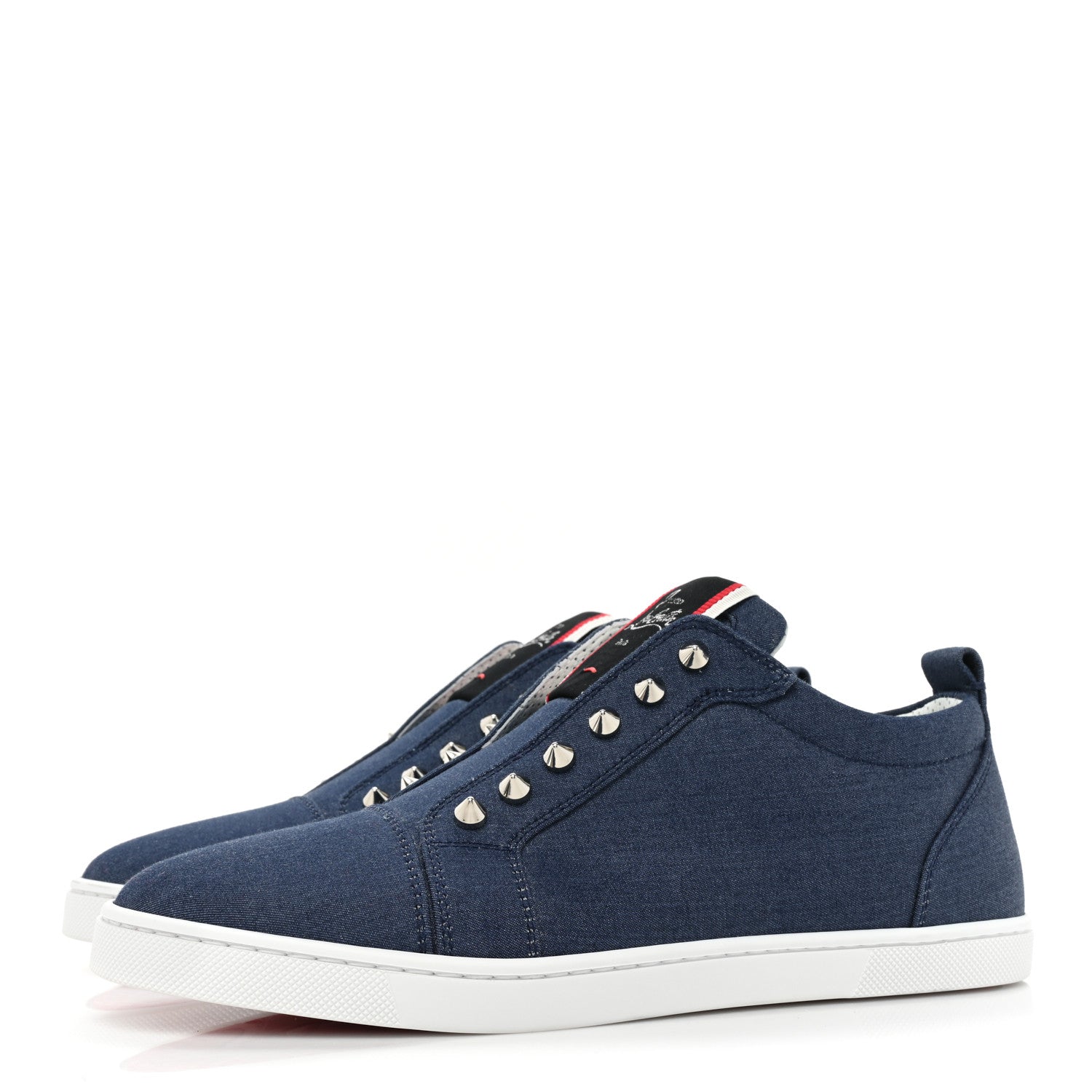 Christian Louboutin Denim Mens Fique A Vontade Sneakers 39 Blue 3 of 9