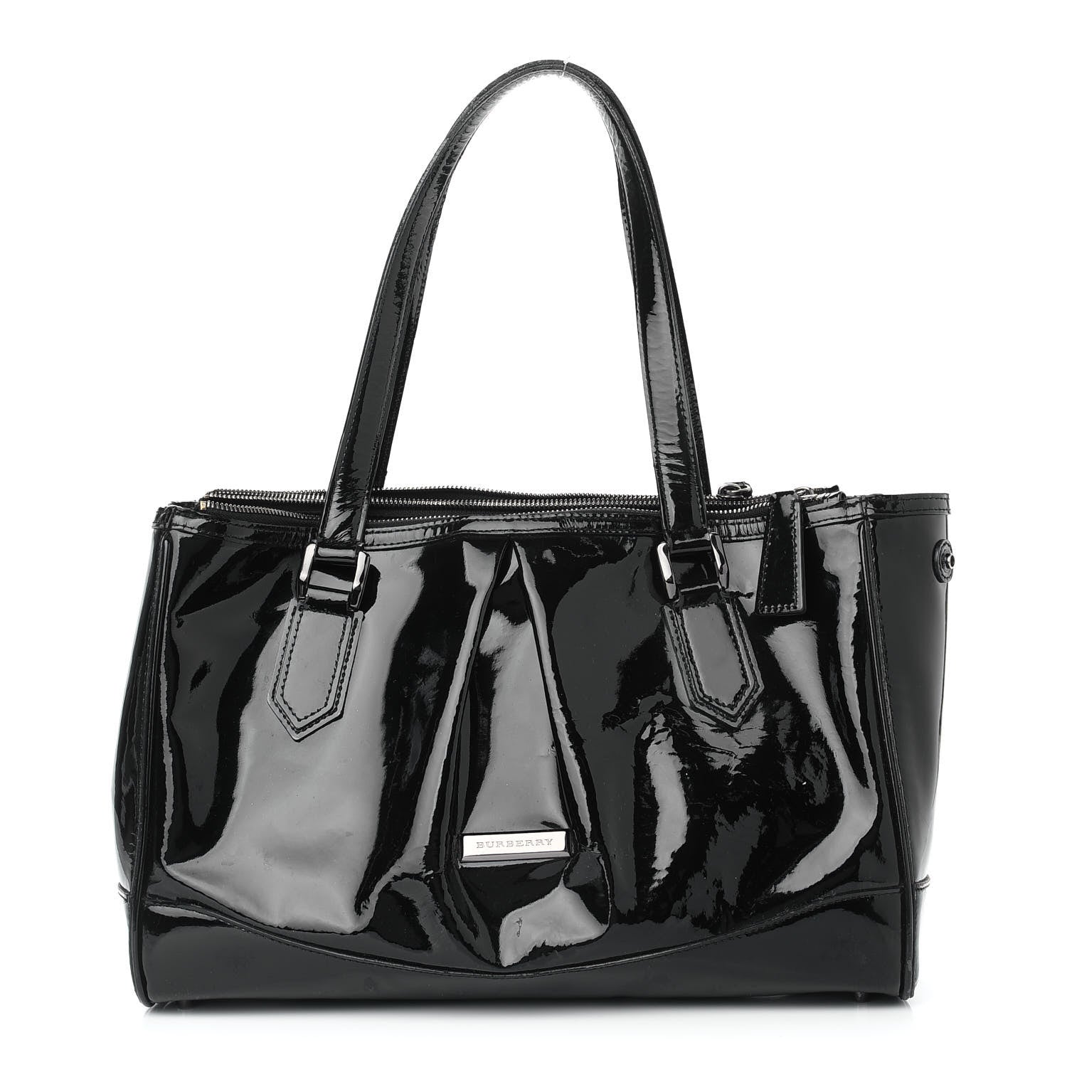 Burberry Patent Zip Tote Black 1 of 8