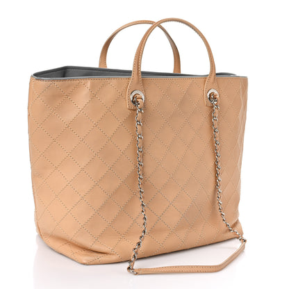 Chanel Calfskin Stitched Large Shopping Tote Beige 3 of 11