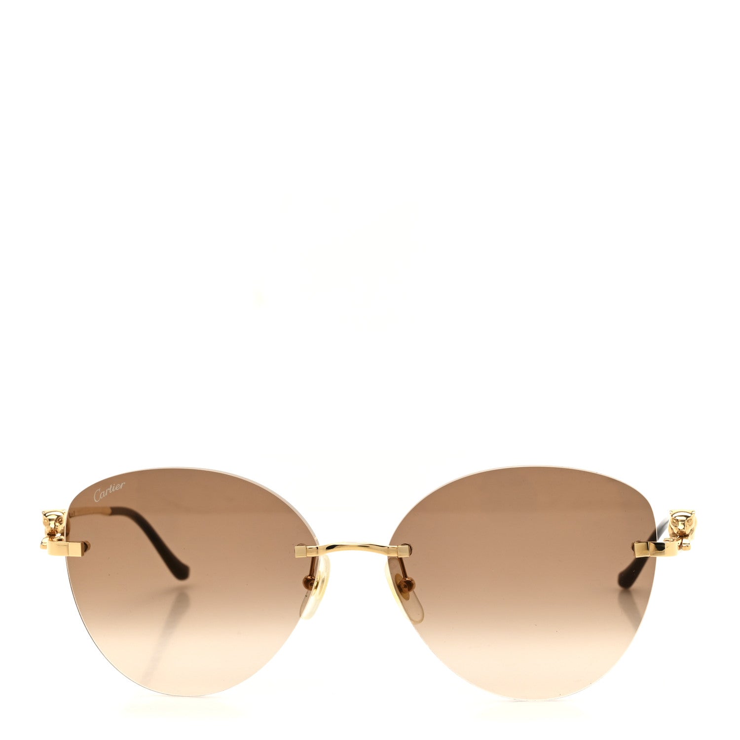Cartier Panthere De Cartier Rimless Sunglasses CT0269S Brown 2 of 8
