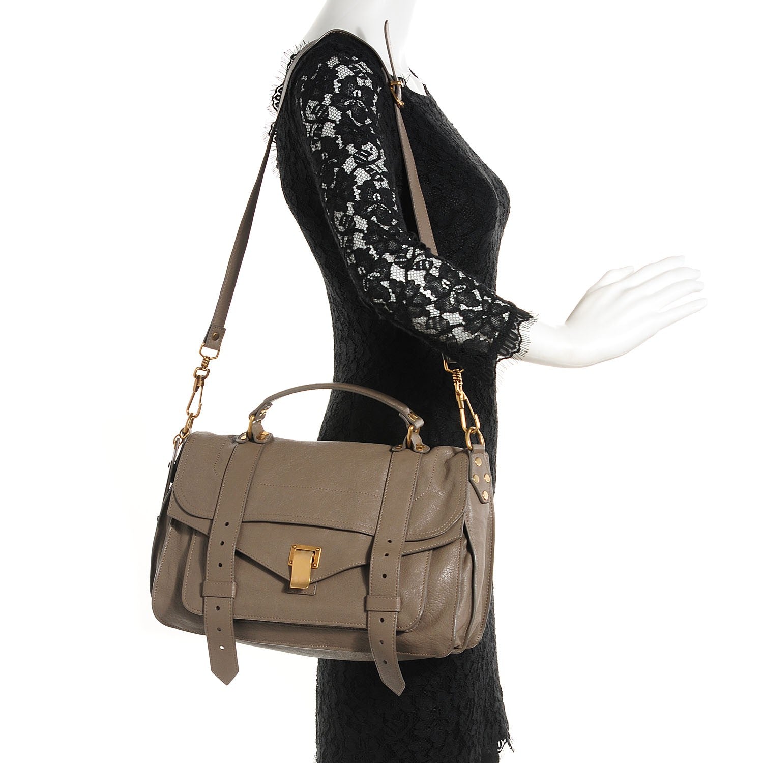 Proenza Schouler Lambskin Medium PS1 Satchel Smoke 2 of 12