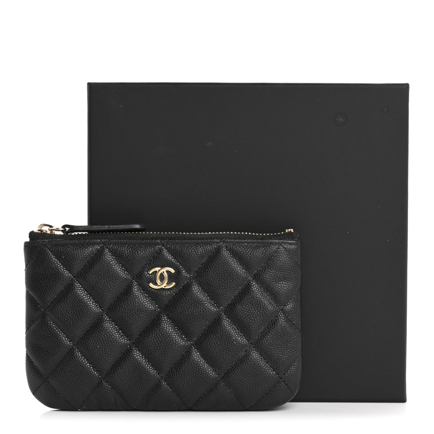 Caviar Quilted Small Cosmetic Case Black