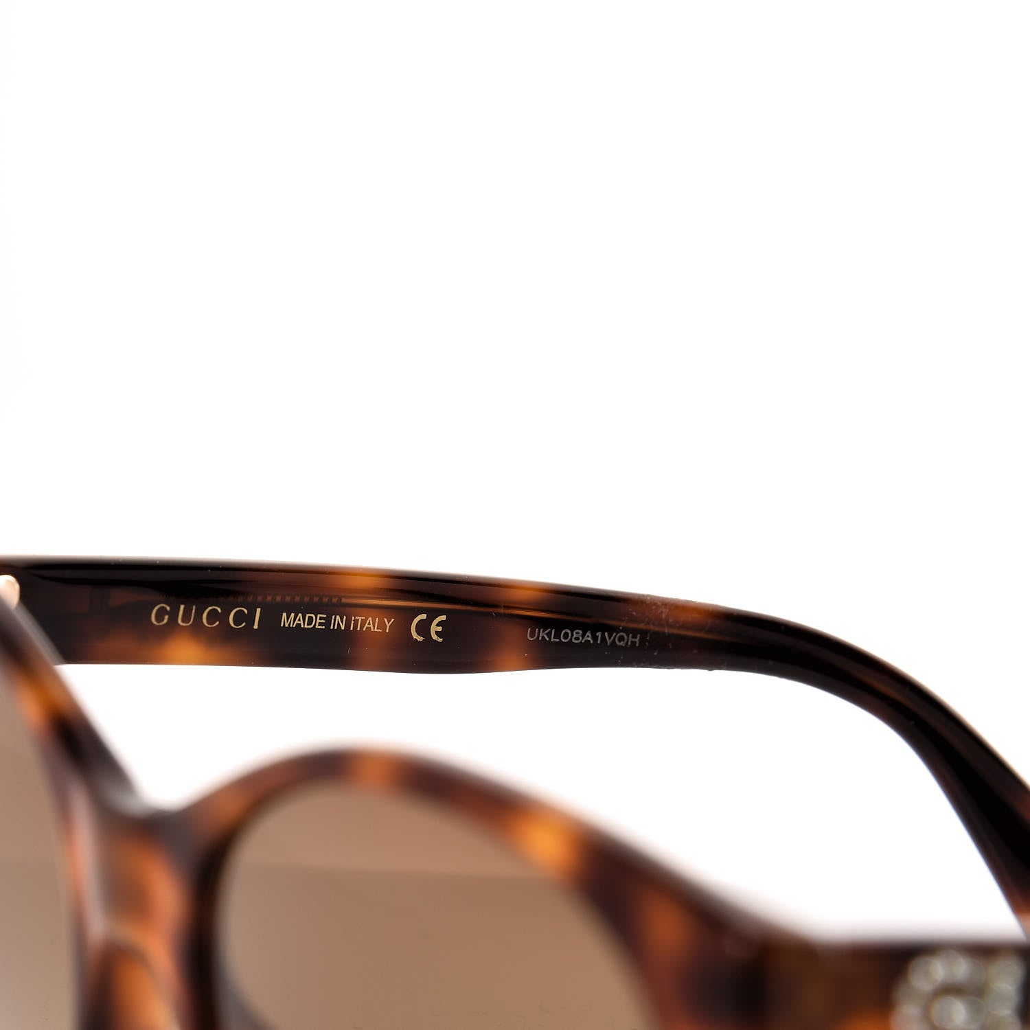 Gucci Round Frame Crystal Sunglasses GG 0419S Tortoiseshell 5 of 9