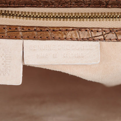 Nancy Gonzalez Crocodile Woven Tote Chocolate 7 of 7