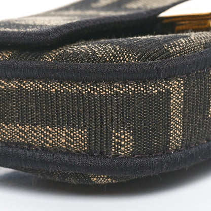Fendi Fabric Jacquard FF 1974 Nano Baguette Charm Tobacco Moro Black 6 of 7