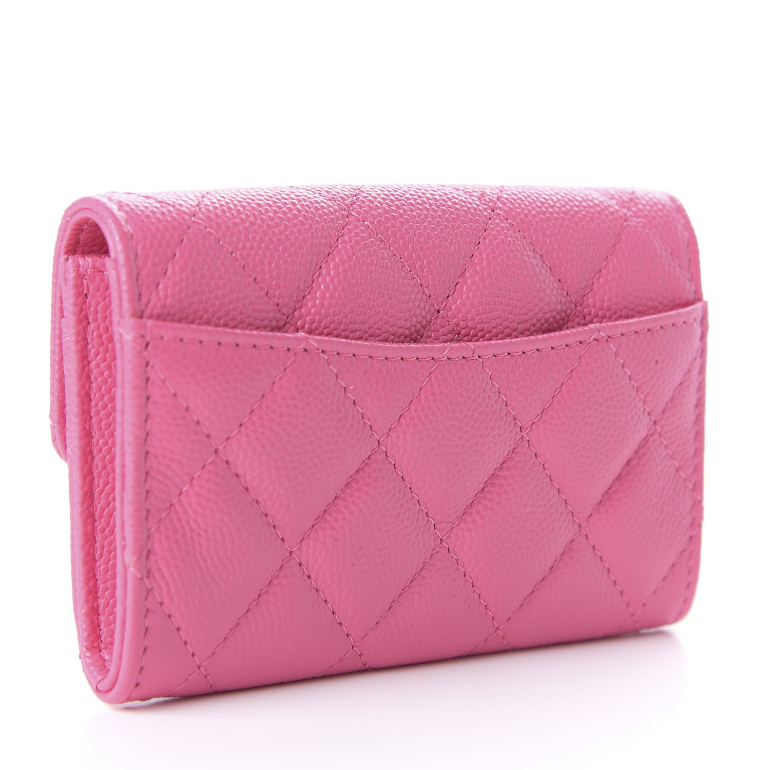 Chanel Caviar Quilted Flap Card Holder Pink 3 of 9