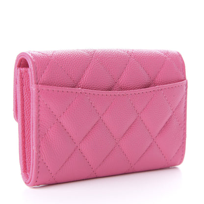 Chanel Caviar Quilted Flap Card Holder Pink 3 of 9
