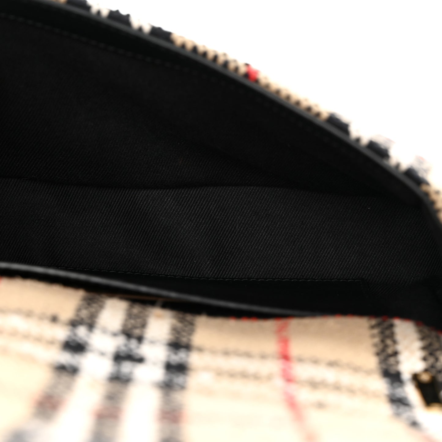 Calfskin Boucle Check Small Lola Chain Bag Archive Beige