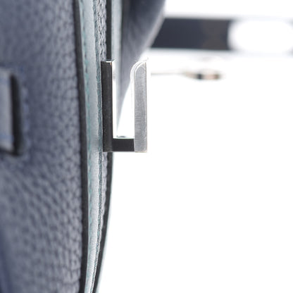 Hermes Togo Swift Officier Birkin 25 Bleu Nuit Vert Cypress 21 of 35