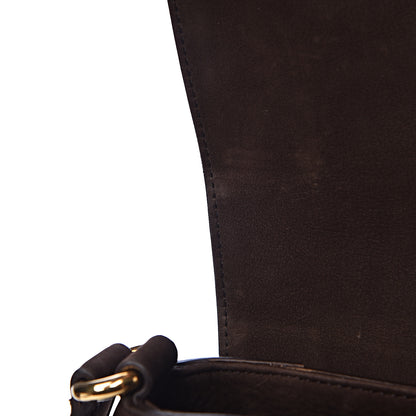 Gucci Nubuck Ribot Horse Heads Flap Bag Brown 10 of 15