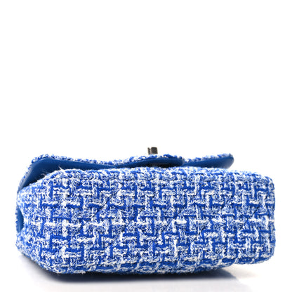 Chanel Tweed Quilted Mini Rectangular Flap Blue White 4 of 10