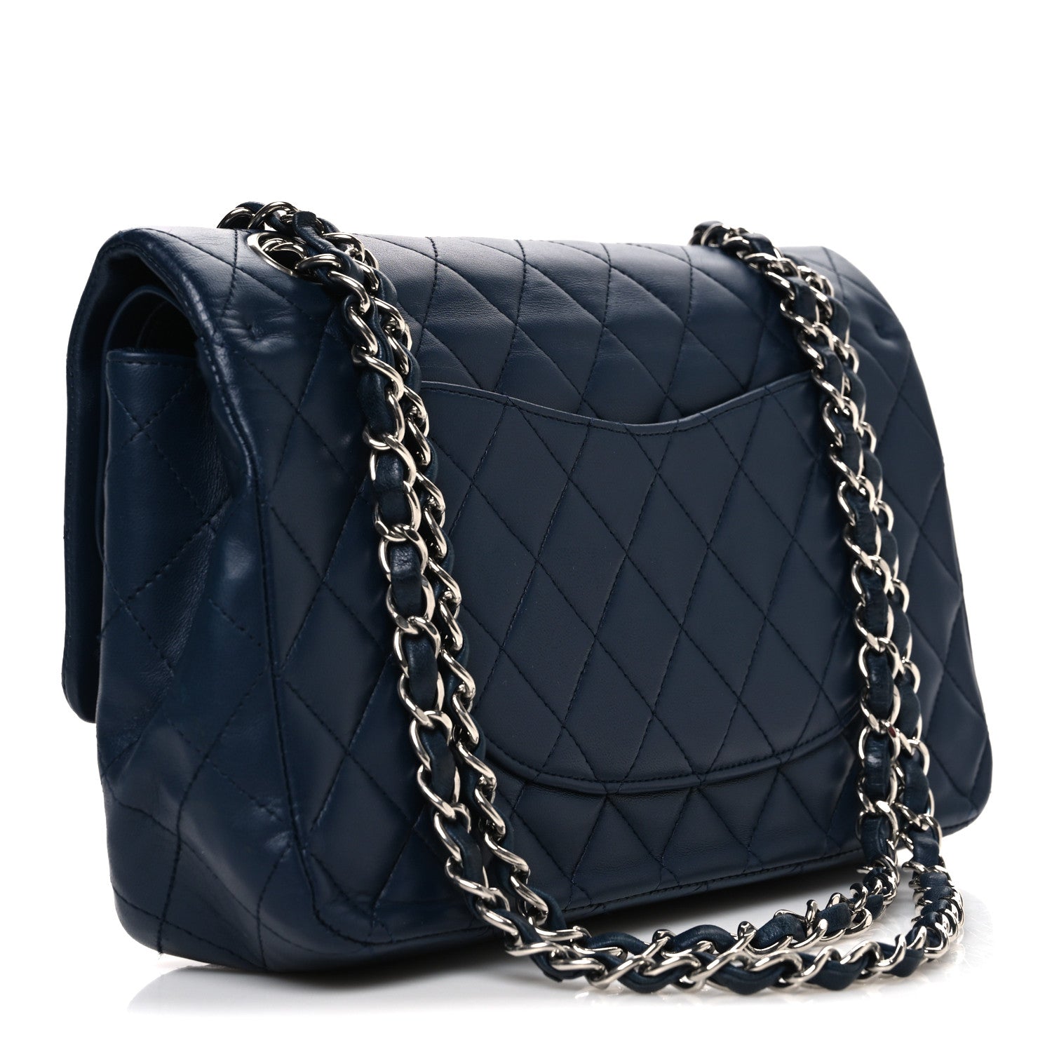 Chanel Lambskin Quilted Medium Double Flap Navy 3 of 11