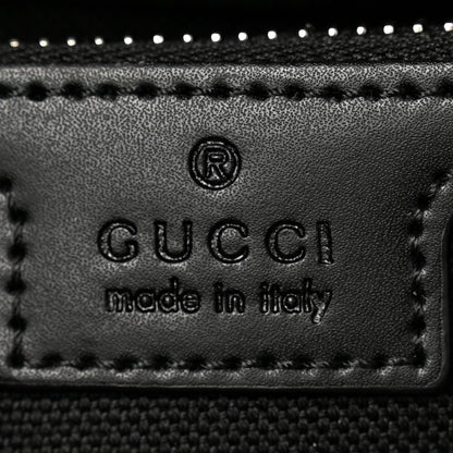 Gucci Soft GG Supreme Monogram Appia Calfskin Web Medium Carry On Duffle Bag Black Grey 5 of 11