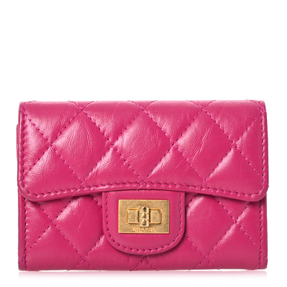Chanel Aged Calfskin Quilted Reissue Flap Card Holder Fuchsia 1 of 12