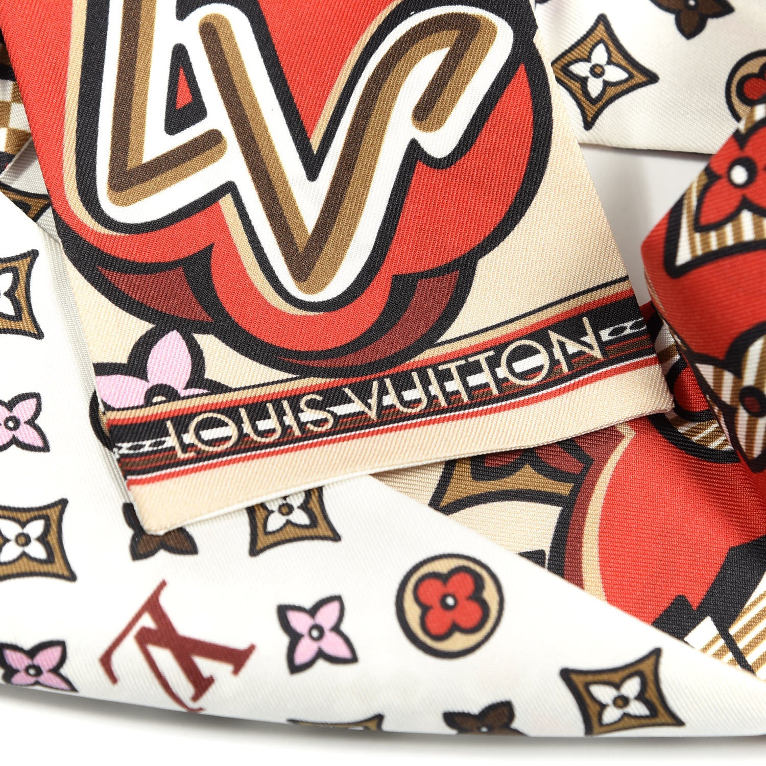 Louis Vuitton Silk Street Monogram Bandeau Beige 2 of 3