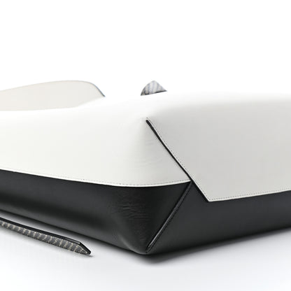 Celine Shiny Smooth Calfskin Small Twisted Cabas White Black 9 of 10