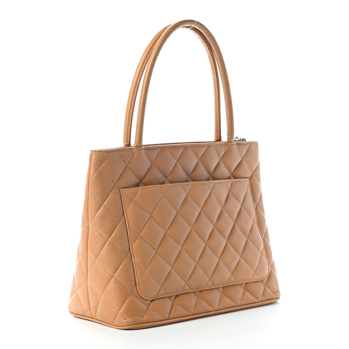 Caviar Quilted Medallion Tote Beige
