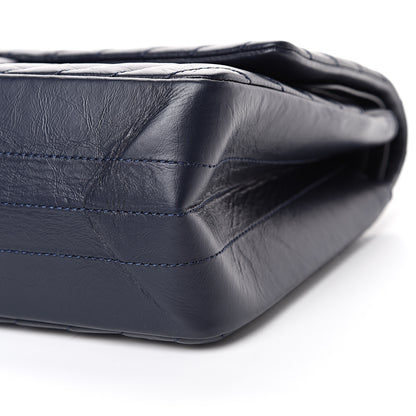 Chanel Aged Calfskin Chevron Quilted 2.55 Reissue 226 Flap Navy Blue 9 of 13