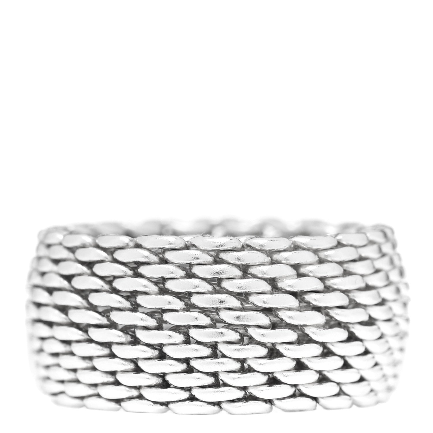 Tiffany Sterling Silver Somerset Mesh Ring 53 6.25 3 of 4