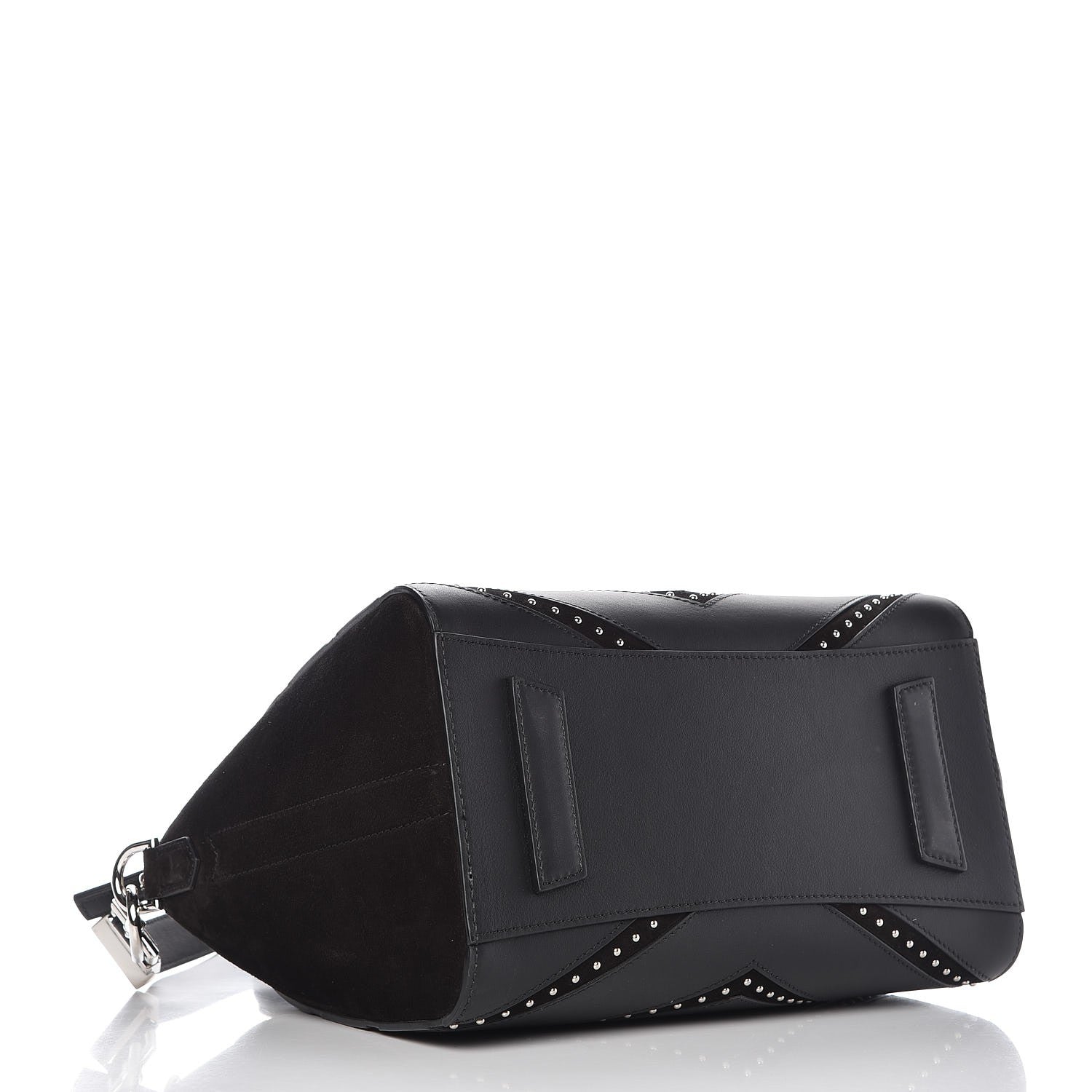 Givenchy Calfskin Suede Small Studded Chevron Antigona Black 4 of 10