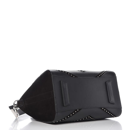 Givenchy Calfskin Suede Small Studded Chevron Antigona Black 4 of 10