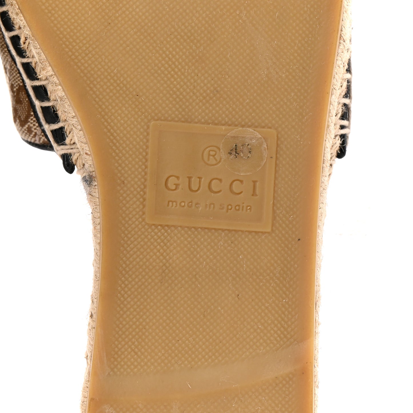 Monogram Matelasse GG Marmont Espadrille 20mm Slide Sandals 40 Beige Ebony Black