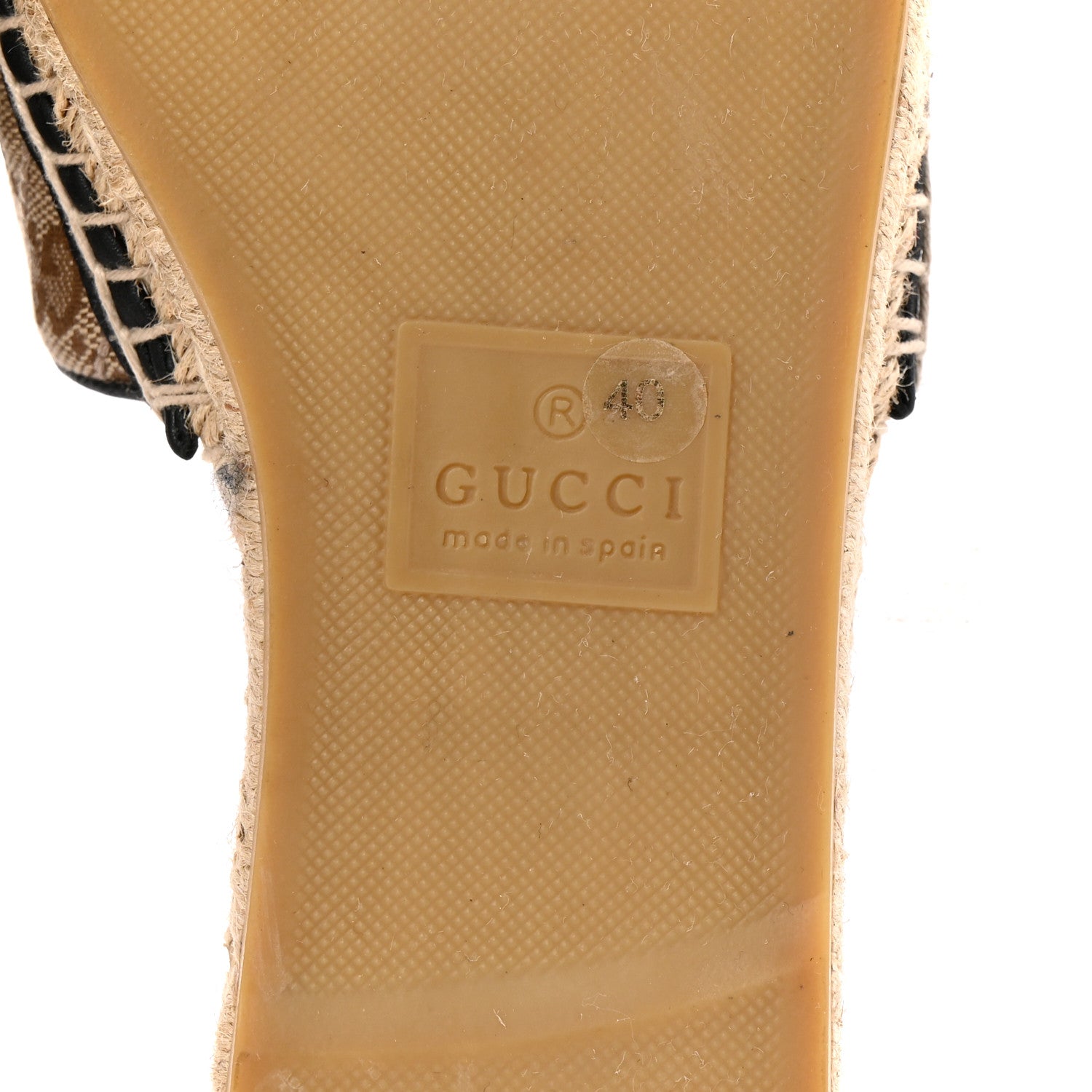 Gucci Monogram Matelasse GG Marmont Espadrille 20mm Slide Sandals 40 Beige Ebony Black 9 of 11