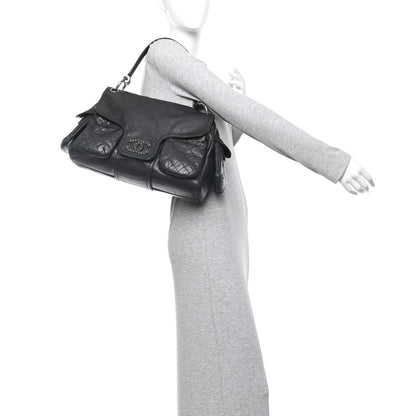 Chanel Glazed Caviar Large Coco Rider Flap Hobo Black 2 of 13